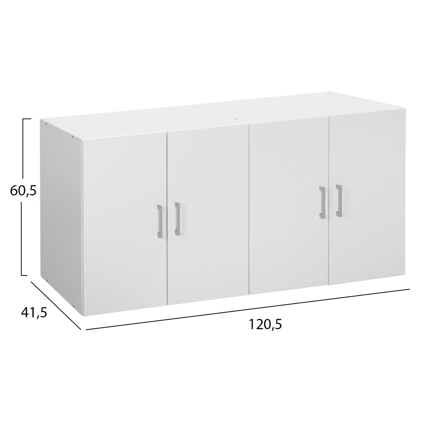 Upper Cabinet For 4-leaf Wardrobe Hm352.05 Fernanda Melamine In White 120,5x41,5x60,5hcm.
