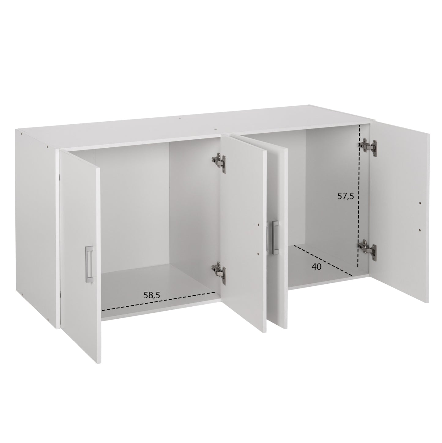 Upper Cabinet For 4-leaf Wardrobe Hm352.05 Fernanda Melamine In White 120,5x41,5x60,5hcm.