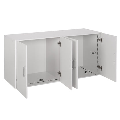 Upper Cabinet For 4-leaf Wardrobe Hm352.05 Fernanda Melamine In White 120,5x41,5x60,5hcm.