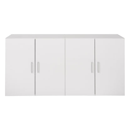Upper Cabinet For 4-leaf Wardrobe Hm352.05 Fernanda Melamine In White 120,5x41,5x60,5hcm.