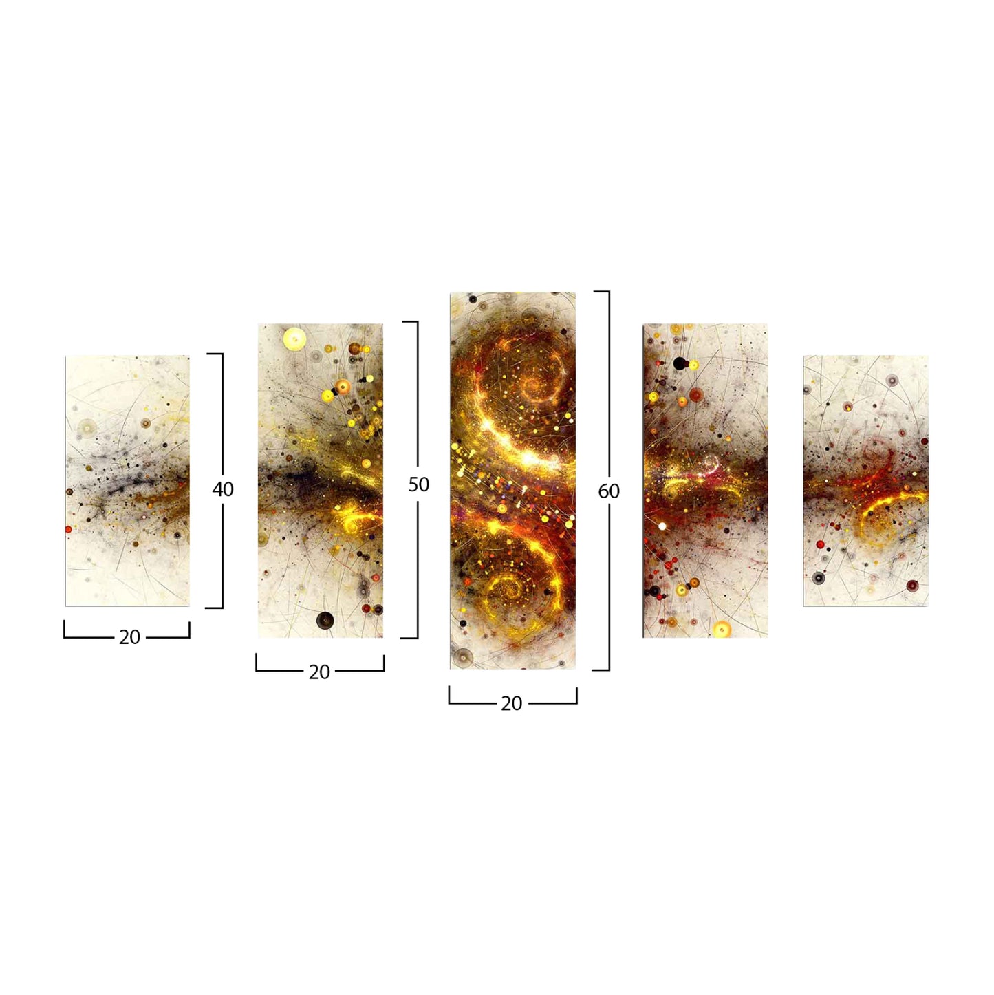 5 Pcs Mdf Painting Explosion Hm7206.07 100x60x0,3 Cm.