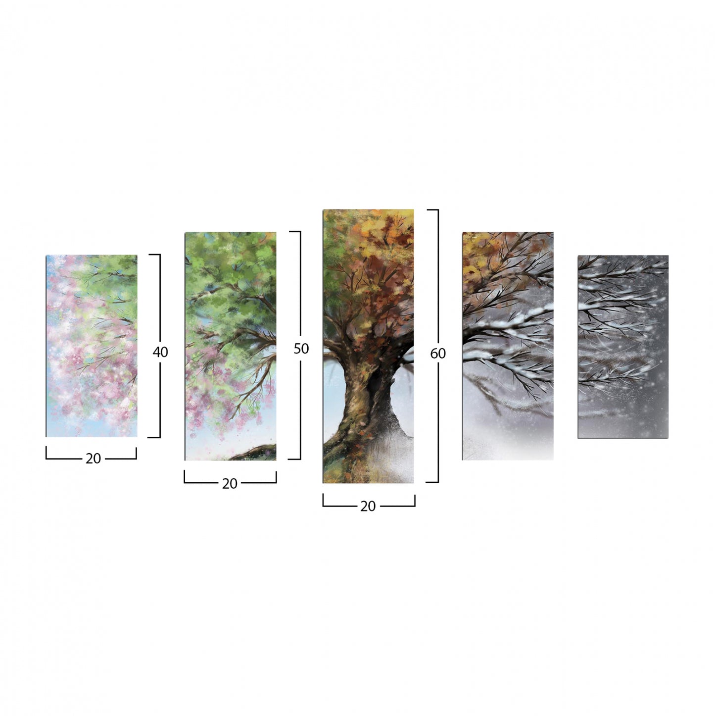 Mdf Painting Four Seasons Hm7206.05 100x60x0,3cm.
