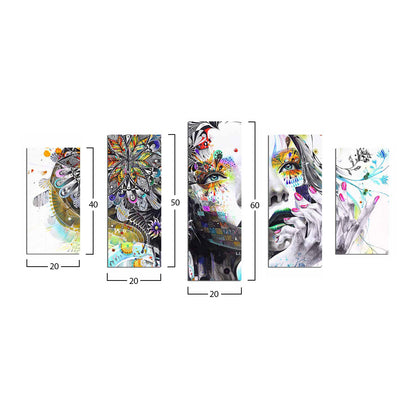 Mdf Painting Modern Dazzling Beauty Girl Face Hm7206.04 100x60x3 Cm.
