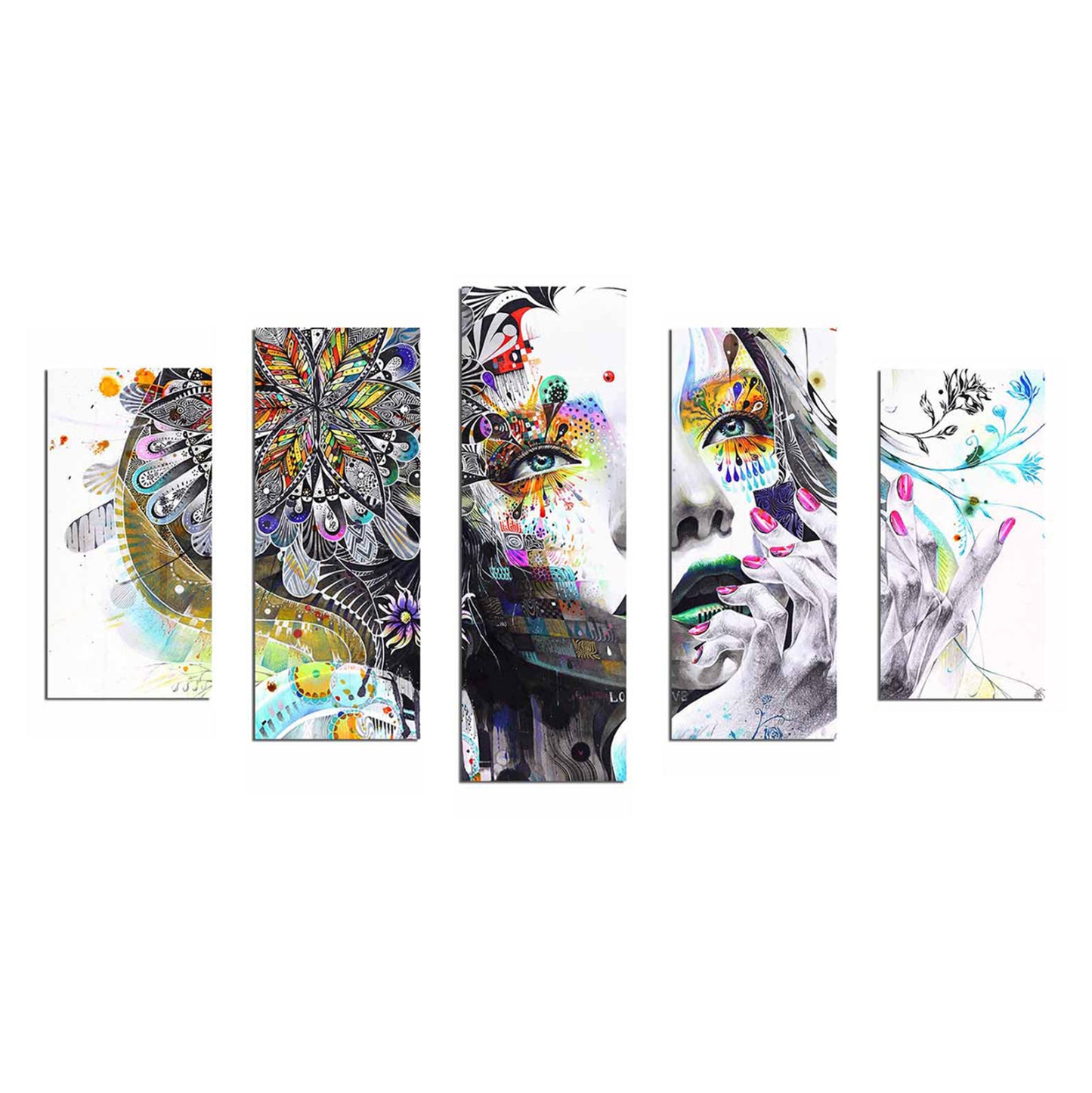 Mdf Painting Modern Dazzling Beauty Girl Face Hm7206.04 100x60x3 Cm.