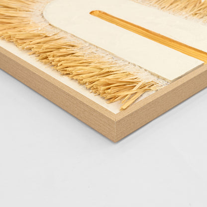 Wall Painting 3d Hm4537.02 With Beige Ps Frame-white Canvas-handmade 80x3,5x120hcm.