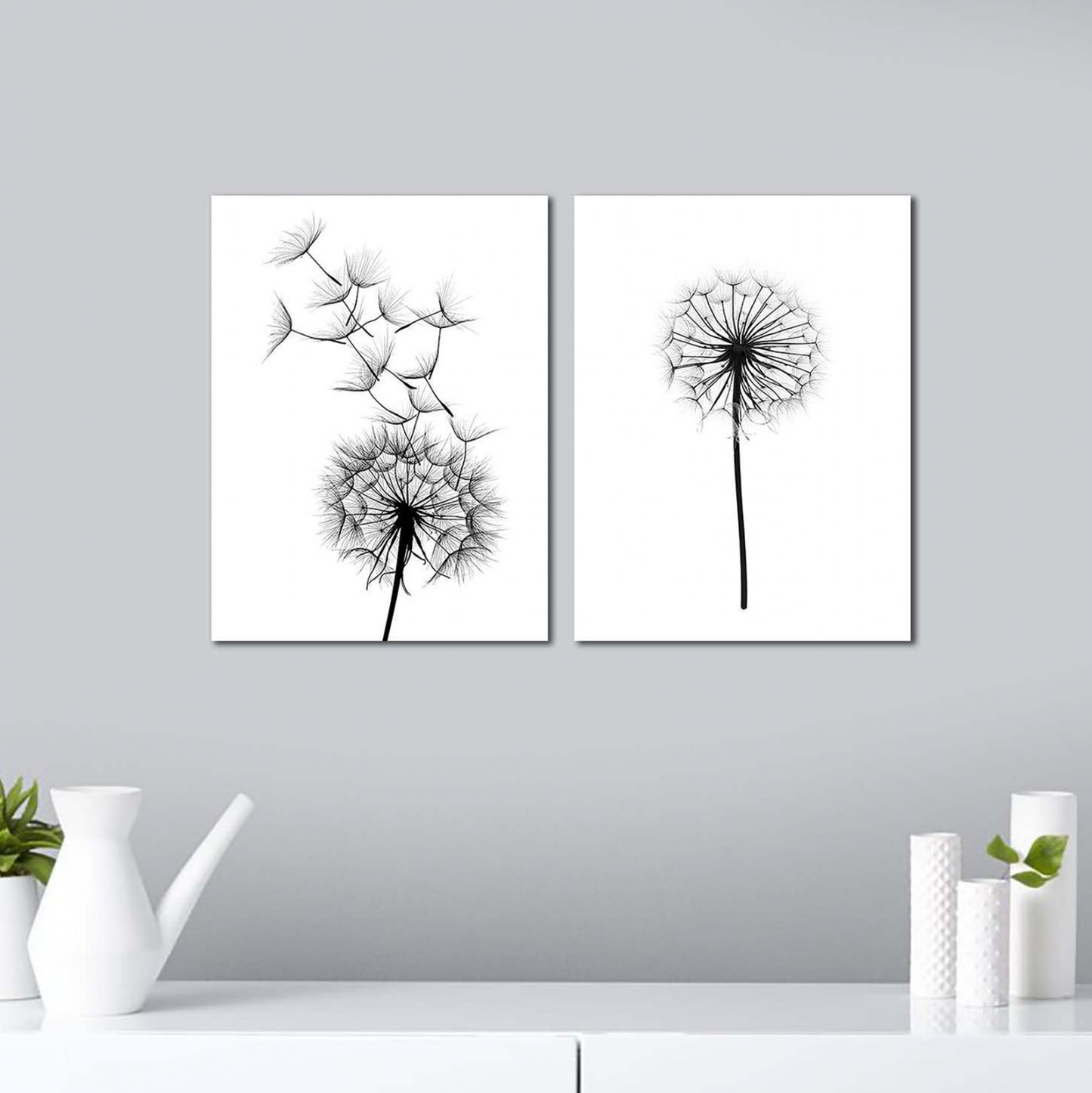 Canvas 2 Piece Set Mdf Dandelion Hm7203.02 60x40x2,7  Cm.