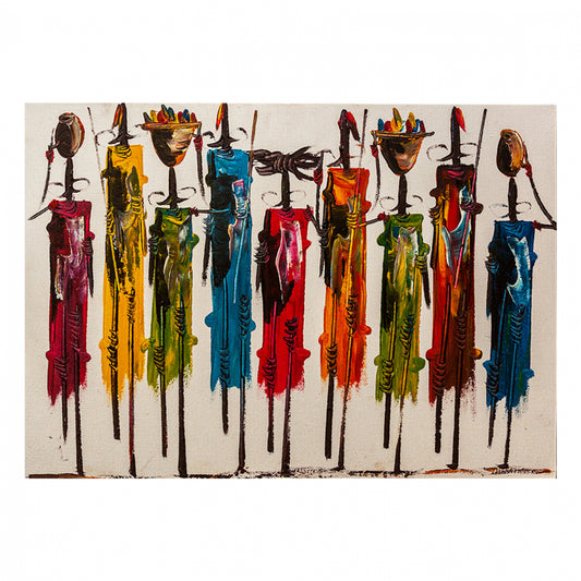 Canvas Painting Colorful African Art Hm7197.02 100x3x70 Cm.