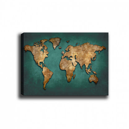 Canvas Painting World Map Hm7197.01 100x3x70 Cm.