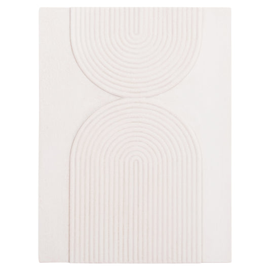 Wall Decor Panel Rectangle Series Santorini Hm4523 Mdf In Off-white Color 60x4(thickness)x80hcm.