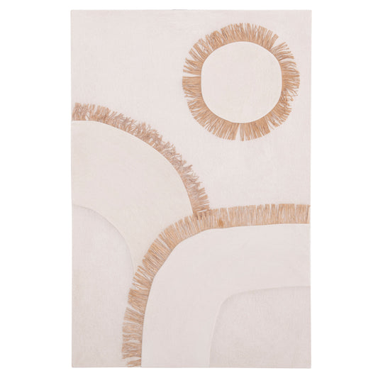 Wall Decor Panel Rectangle Series Santorini Hm4531 Mdf In Off White Color-decor In Beige 80x4.5(thickness)x120hcm.