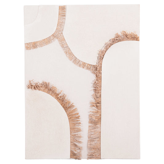 Wall Decor Panel Rectangle Series Santorini Hm4532 Mdf In Off White Color-decor In Beige 60x4.5(thickness)x80hcm.