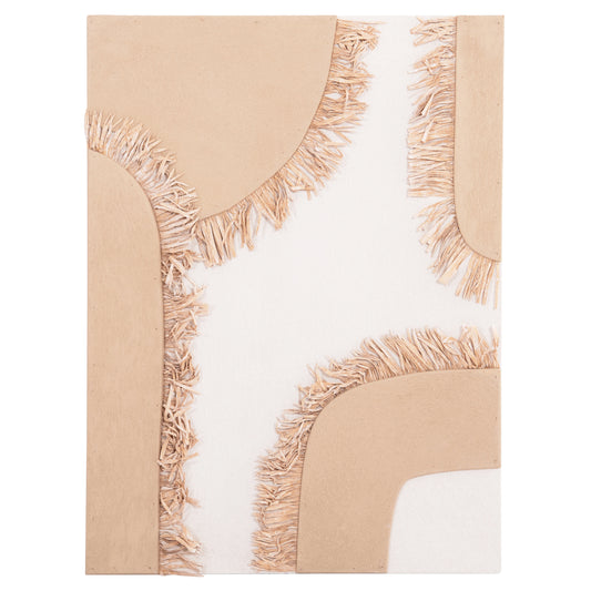 Wall Decor Panel Rectangle Series Santorini Hm4533 Mdf In Off White-brown Color-decor In Beige 60x4.5(thickness)x80hcm.
