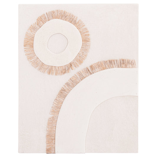 Wall Decor Panel Rectangle Series Santorini Hm4534 Mdf In Off White Color-decor In Beige 48x4.5(thickness)x60hcm.