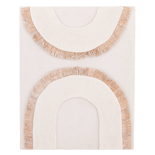 Wall Decor Panel Rectangle Series Santorini ΗΜ4535 Mdf In Off White Color-decor In Beige 48x4.5(thickness)x60hcm.