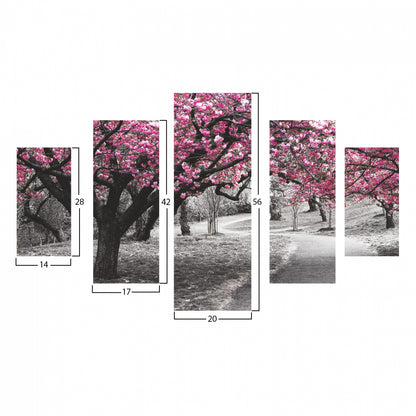 5 Pcs Mdf Painting Blooming Tree 82Χ56x3  Hm7207.04