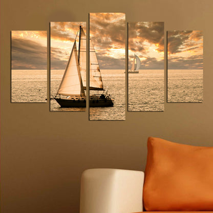 Board Five Pieces Mdf Sunset Sailing Hm7206.01 100x0,3x60 Cm.