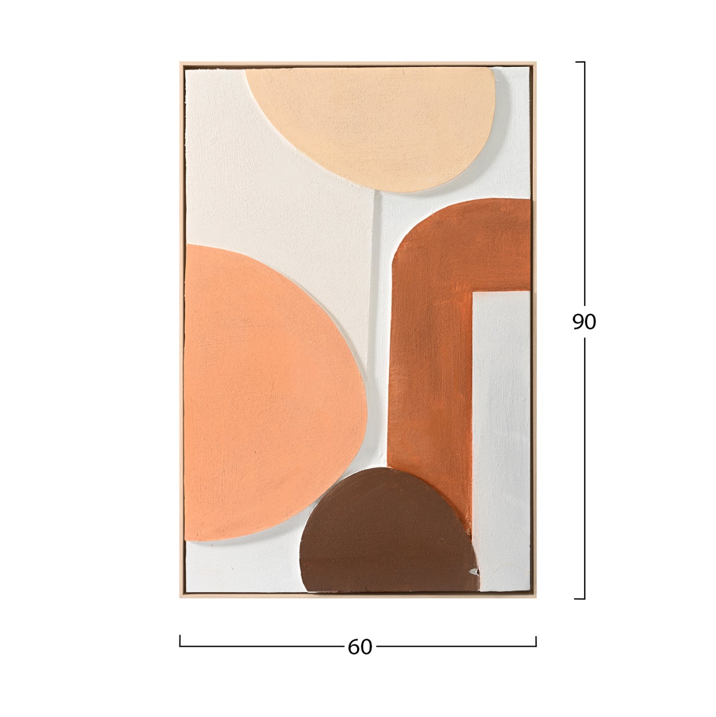 Wall Painting 3d Fluo Hm4543.01 With Beige Ps Frame-handmade Shapes 60x4,5Χ90hcm.