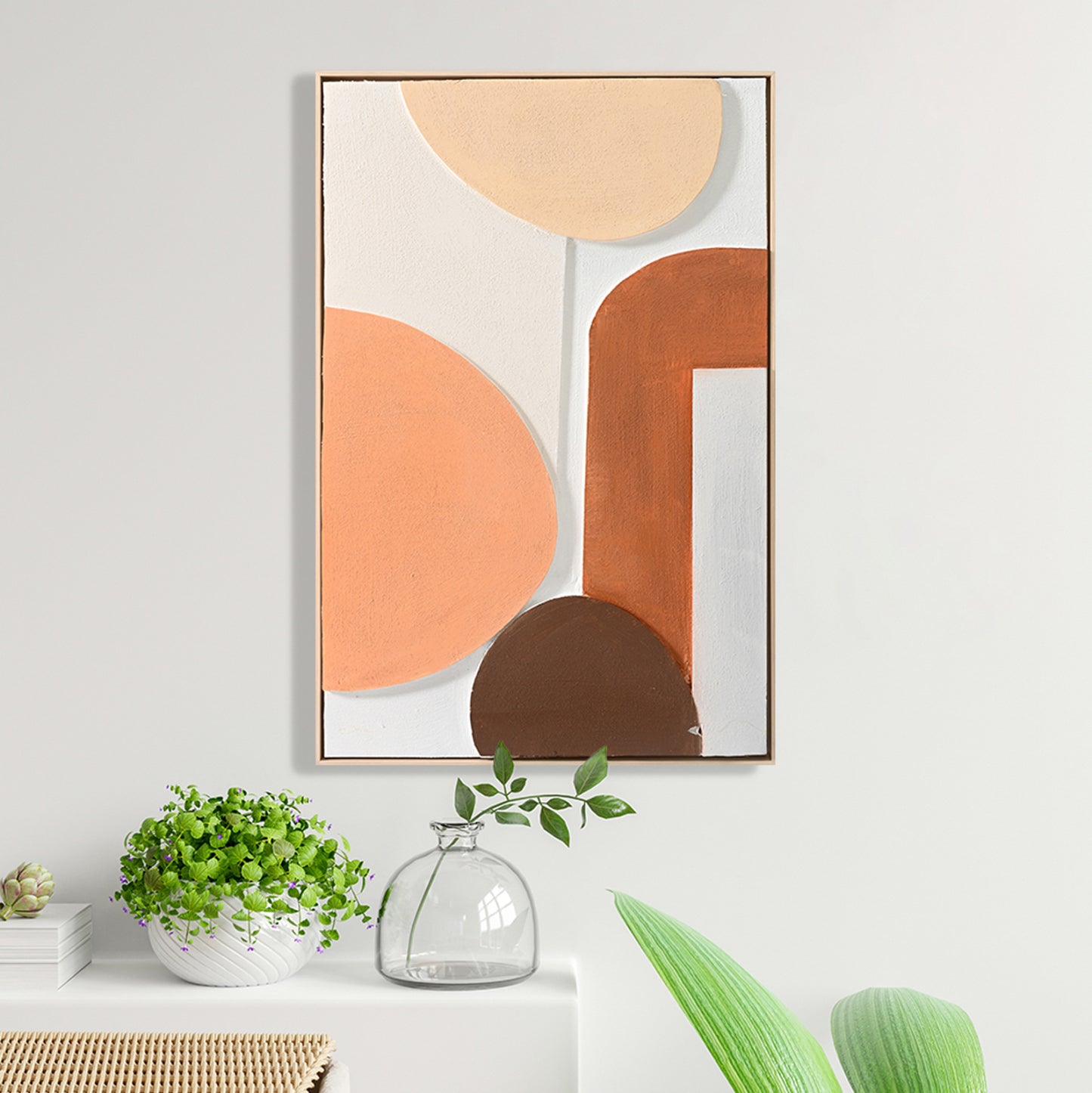 Wall Painting 3D with wood ps frame Handmade 60x90cm