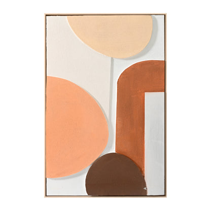 Wall Painting 3d Fluo Hm4543.01 With Beige Ps Frame-handmade Shapes 60x4,5Χ90hcm.