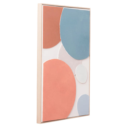 Wall Painting 3d Fluo Hm4543.02 With Beige Ps Frame-handmade Shapes 60x4,5Χ90hcm.