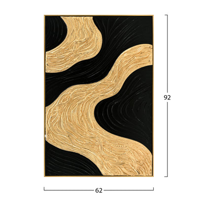 Wall Painting 3d Sediment Hm4548.01 Beige Ps Frame-handmade Shapes 62x4,5Χ92hcm.