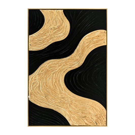 Wall Painting 3d Sediment Hm4548.01 Beige Ps Frame-handmade Shapes 62x4,5Χ92hcm.