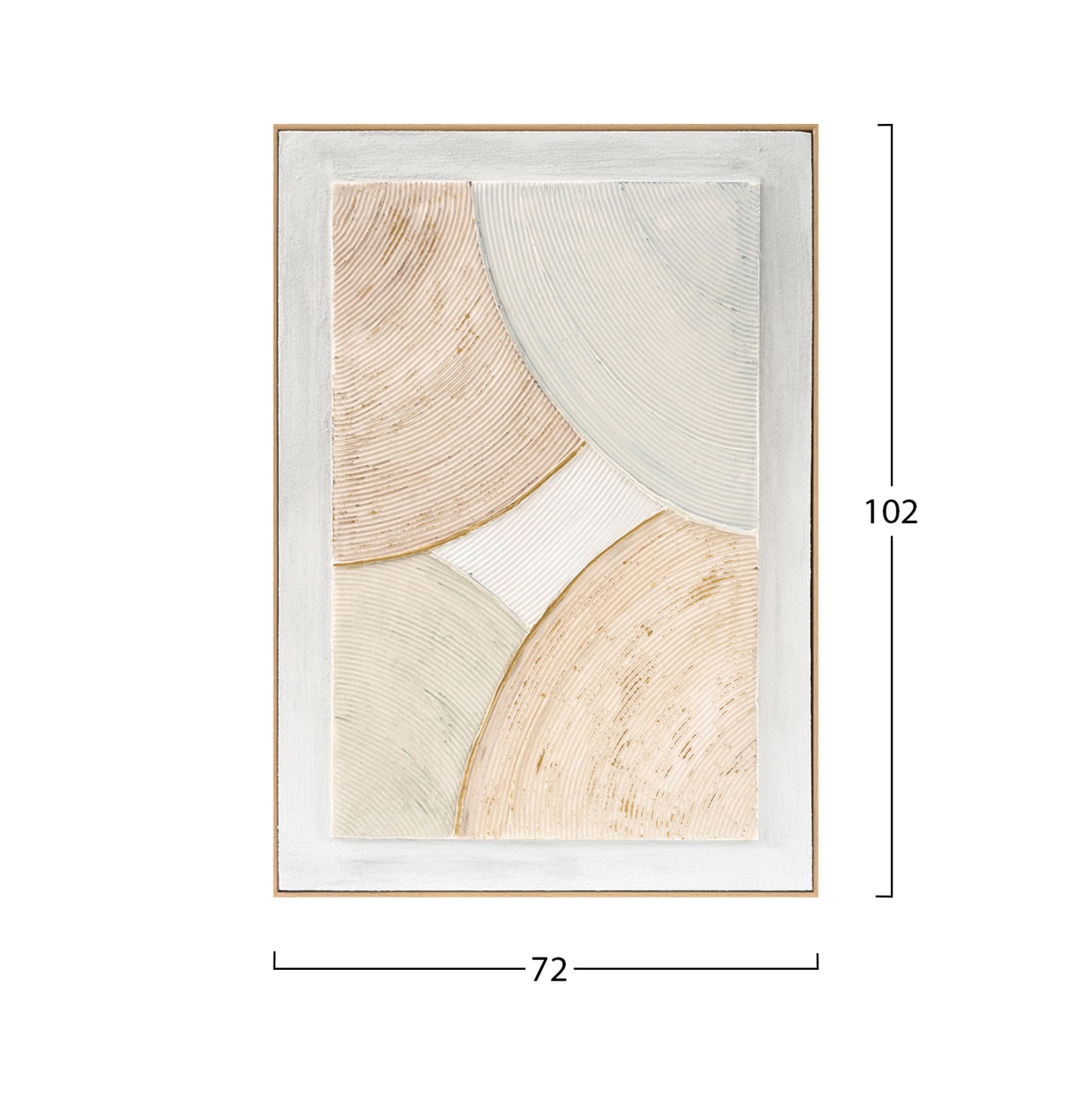 Wall Painting 3d Hm4554 With Beige Ps Frame-handmade Curve Shapes 72x5x102hcm.