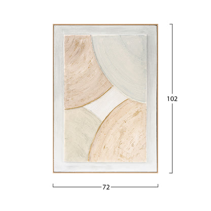 Wall Painting 3d Hm4554 With Beige Ps Frame-handmade Curve Shapes 72x5x102hcm.