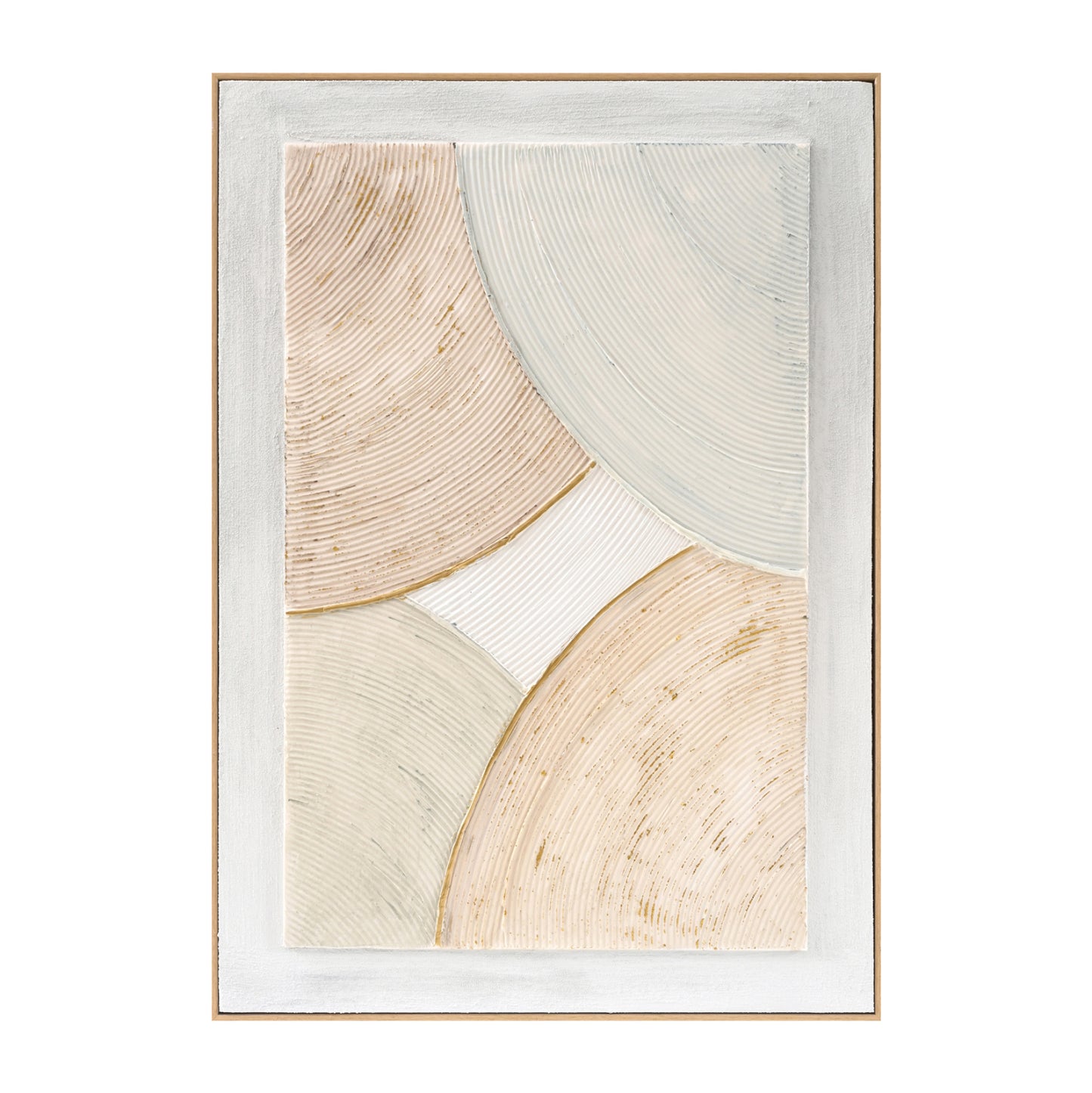 Wall Painting 3d Hm4554 With Beige Ps Frame-handmade Curve Shapes 72x5x102hcm.