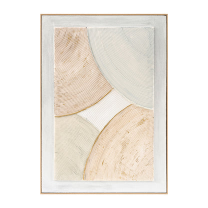 Wall Painting 3d Hm4554 With Beige Ps Frame-handmade Curve Shapes 72x5x102hcm.