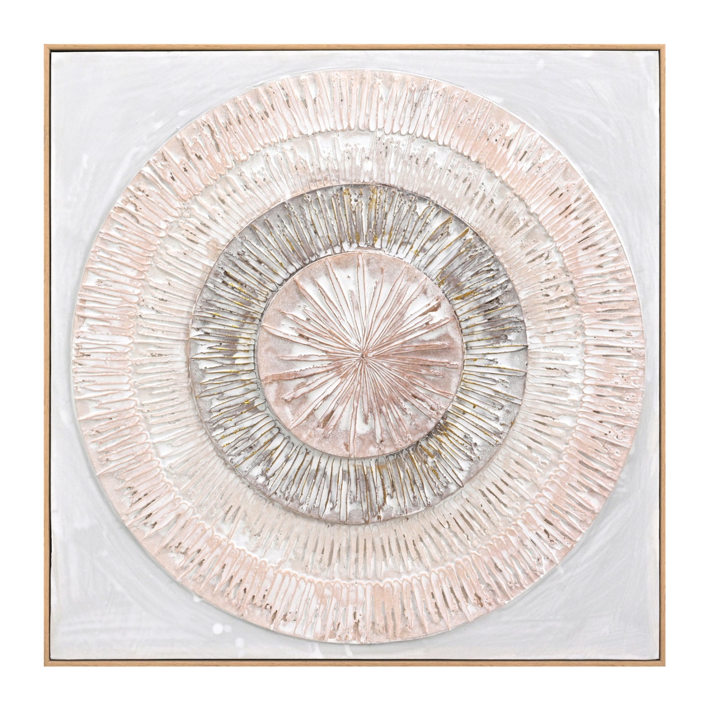 Wall Painting 3d Hm4578 With Beige Ps Frame-handmade Circles 82x4,5Χ82hcm.