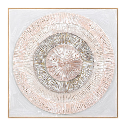 Wall Painting 3d Hm4578 With Beige Ps Frame-handmade Circles 82x4,5Χ82hcm.