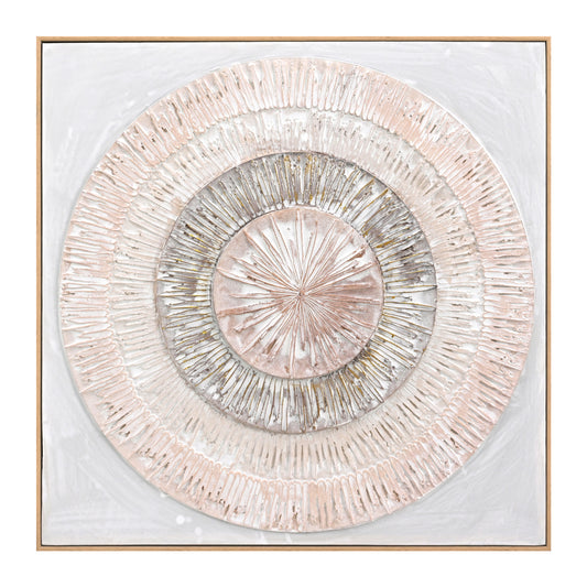 Wall Painting 3d Hm4578 With Beige Ps Frame-handmade Circles 82x4,5Χ82hcm.