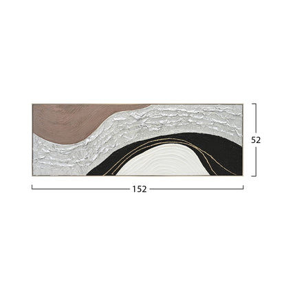 Wall Painting Abstract Hm4552.01 Beige Ps Frame-canvas- Handmade 152x4.5x52hcm.