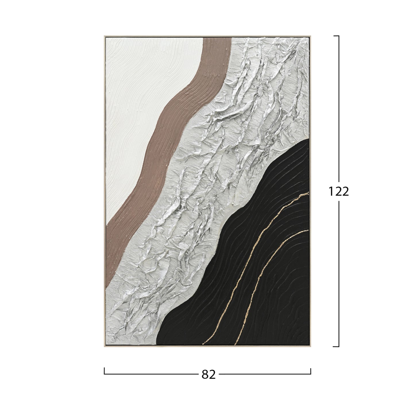 Wall Painting Abstract Hm4553.02 Beige Ps Frame-canvas-handmade 82x4.5x122hcm.