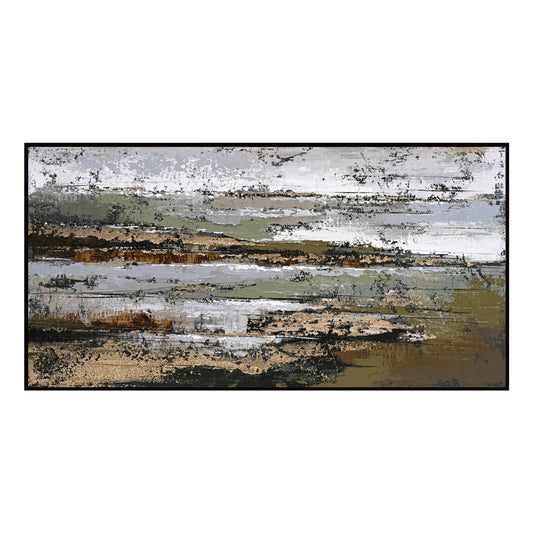 Wall Painting Sediment Hm4575.01 Black Ps Frame-canvas 142x4.5x72hcm.