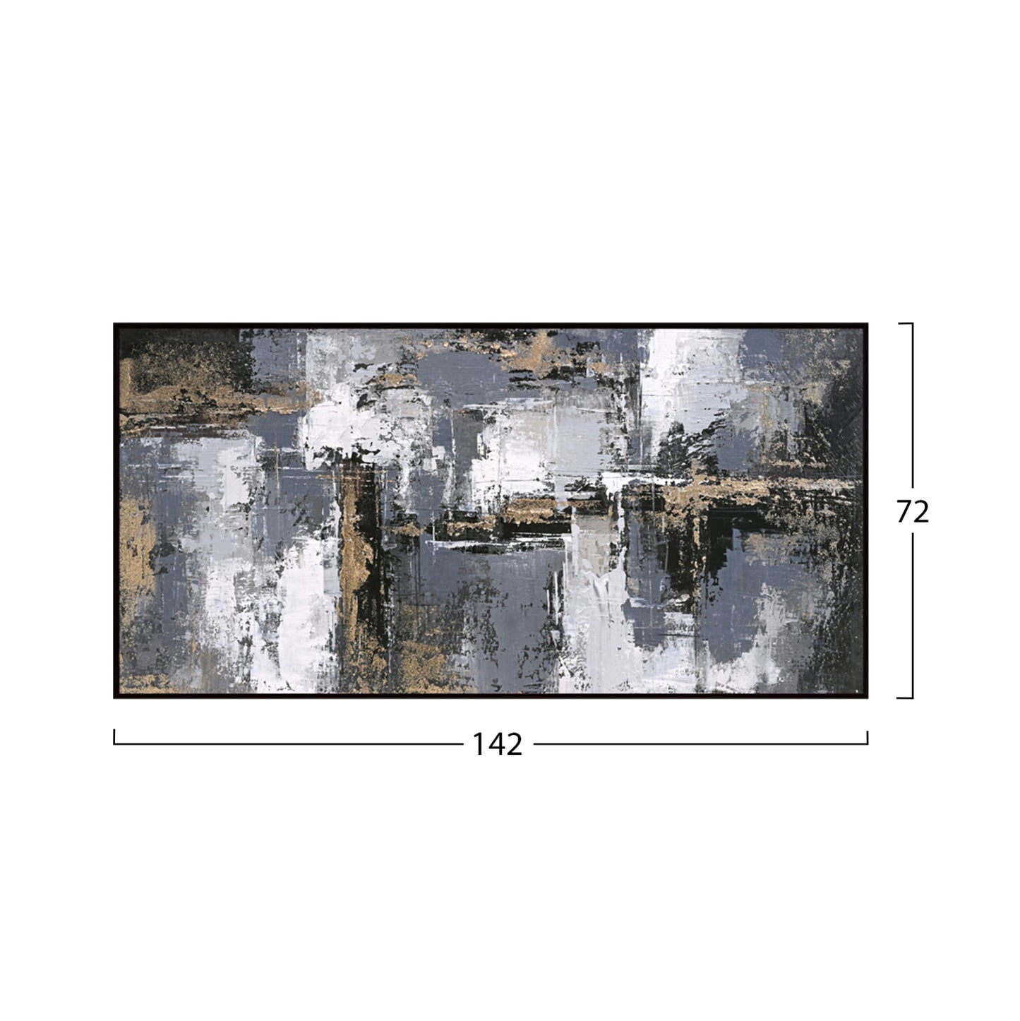Wall Painting Sediment Hm4576 Black Ps Frame-canvas 142x4.5x72hcm.