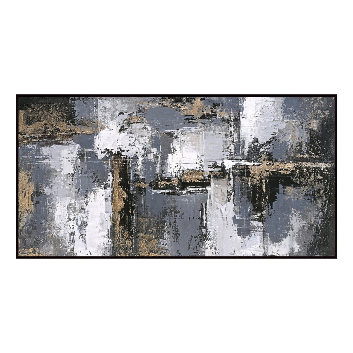 Wall Painting Sediment Hm4576 Black Ps Frame-canvas 142x4.5x72hcm.