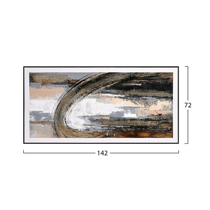 Wall Painting Hm4538 With Black Ps Frame-canvas With Abstract Image 72x4,5x142hcm.