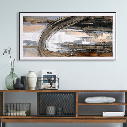 Wall Painting Hm4538 With Black Ps Frame-canvas With Abstract Image 72x4,5x142hcm.