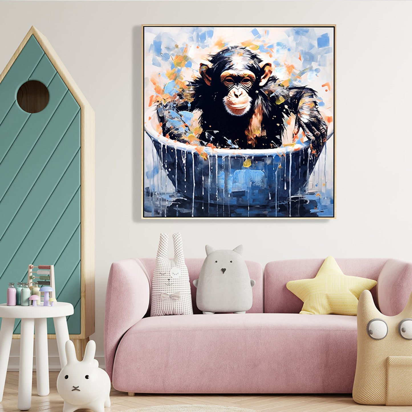 Wall Painting Simia Hm4539 Beige Ps Frame-printed Canvas 62x4,5x62hcm.