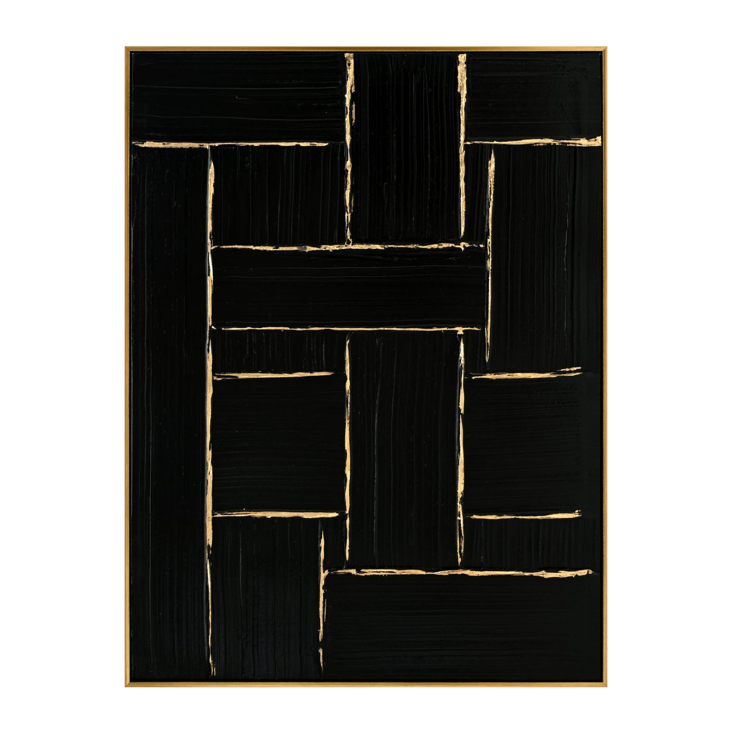Wall Painting Stellon Hm4550 Beige Ps Frame-black Canvas-handmade 62x4,5x82hcm.