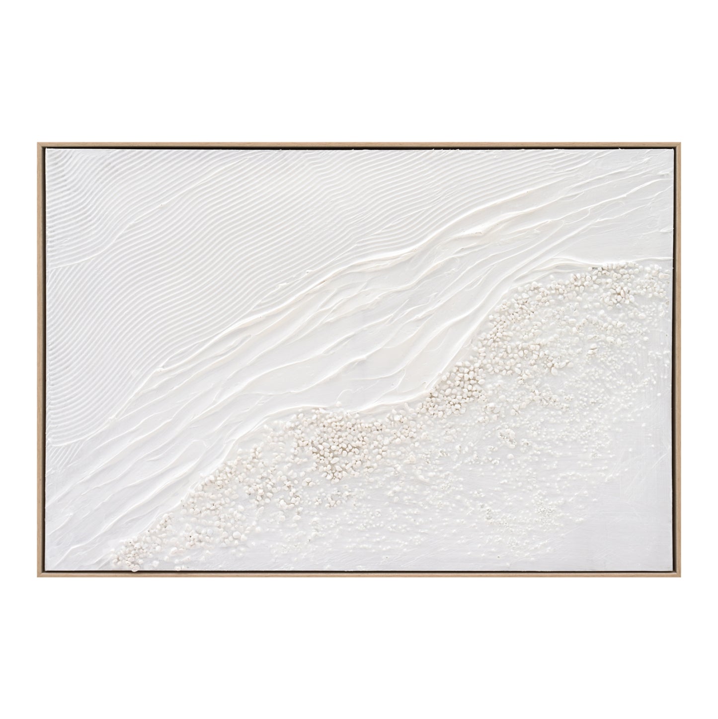 Wall Painting Sediment Hm4555 With Beige Ps Frame-canvas With Shades Of White 92x4,5x62hcm.
