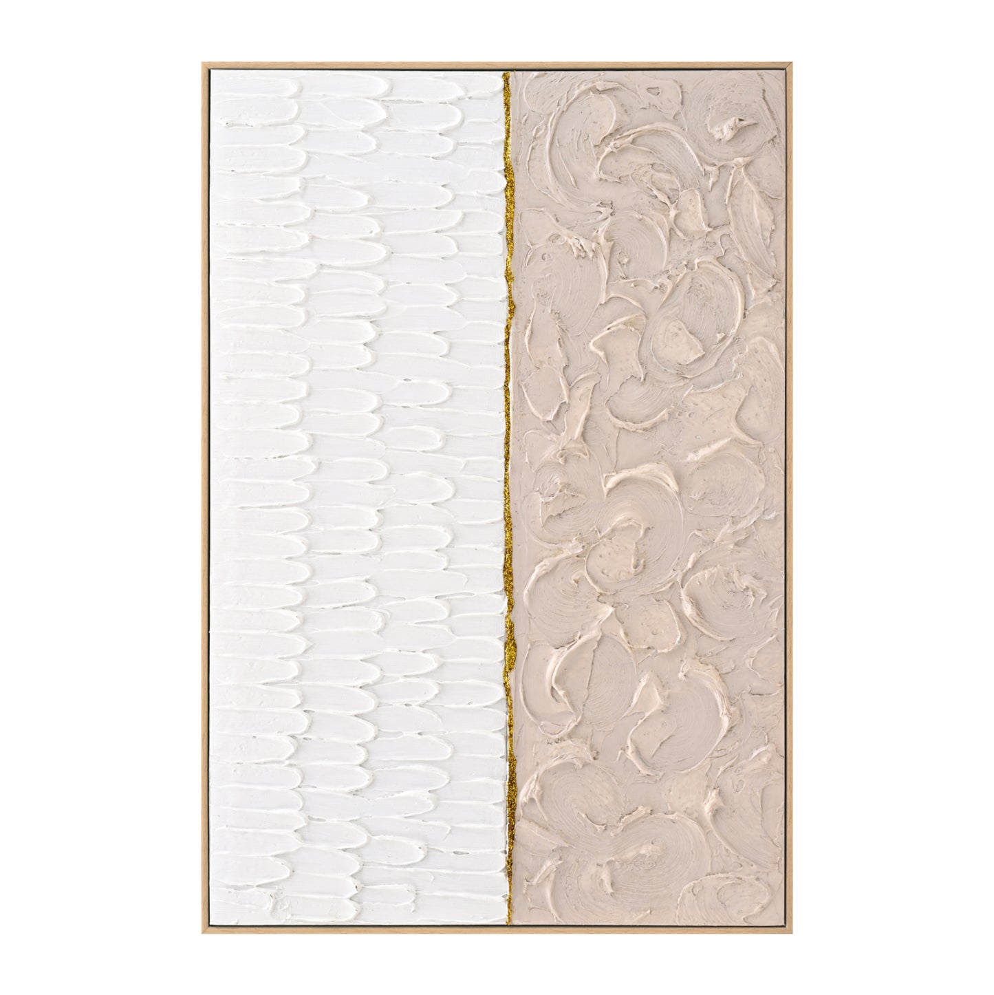 Wall Painting Shon Hm4558 With Beige Ps Frame-canvas In Beige & White 62x4,5x92hcm.