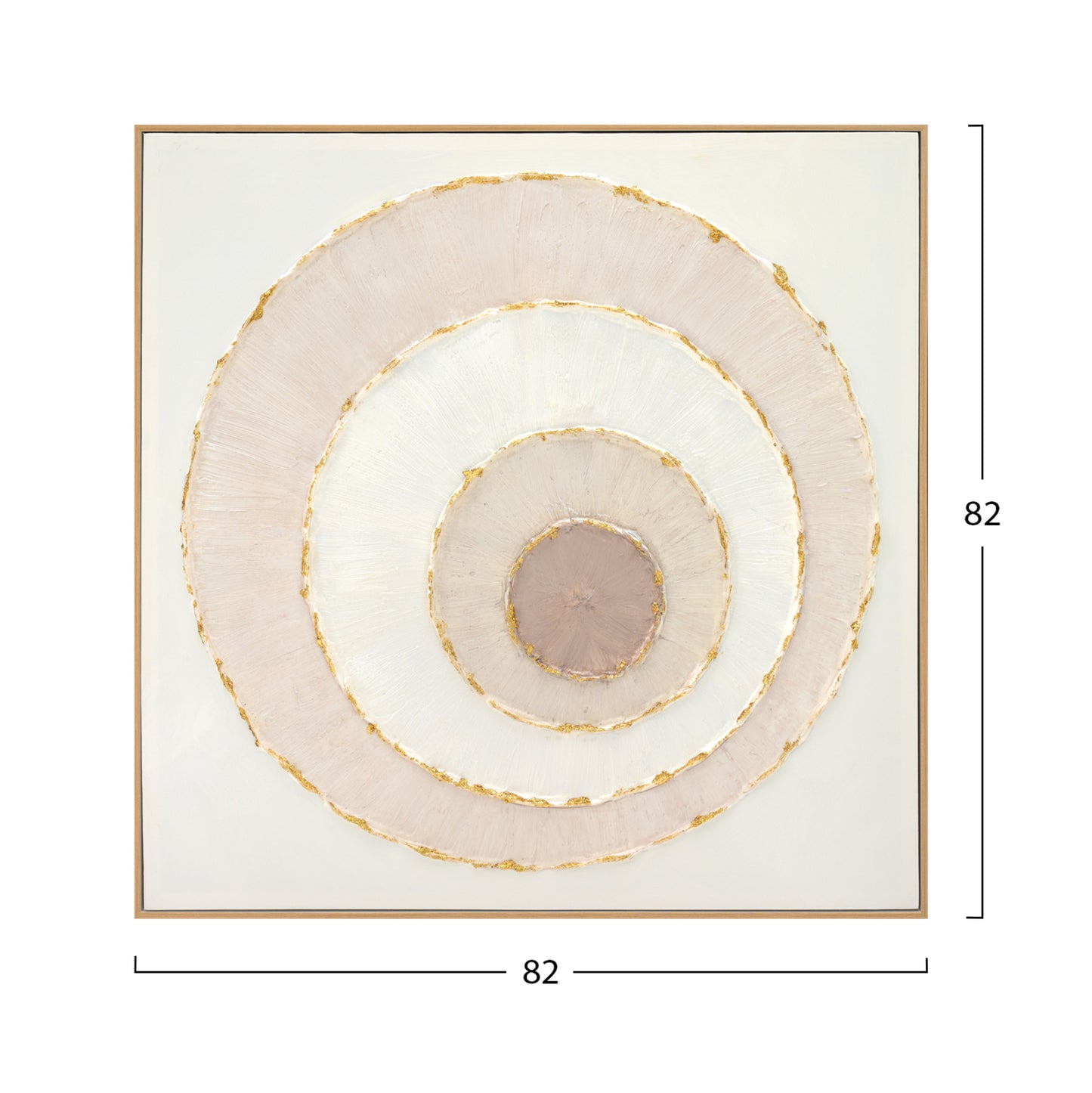 Wall Painting Hm4559 With Beige Ps Frame-canvas Circles 82x4,5x82hcm.