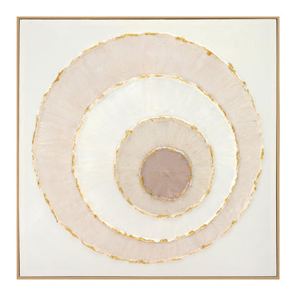 Wall Painting Hm4559 With Beige Ps Frame-canvas Circles 82x4,5x82hcm.