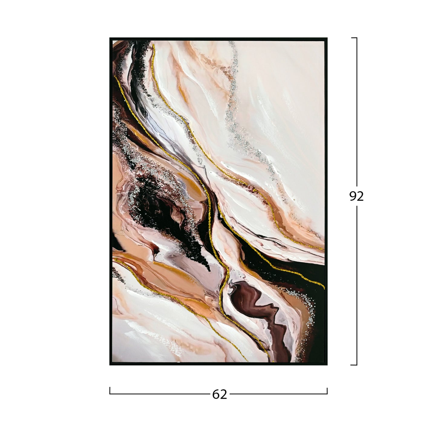Wall Painting Hm4560 Black Ps Frame-printed Canvas Abstract 62x4x92hcm.