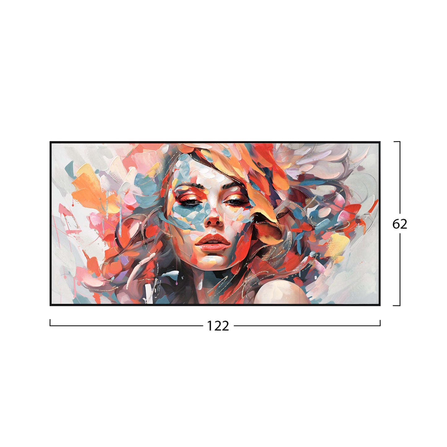 Wall Painting, Black PS Frame - 122x62cm
