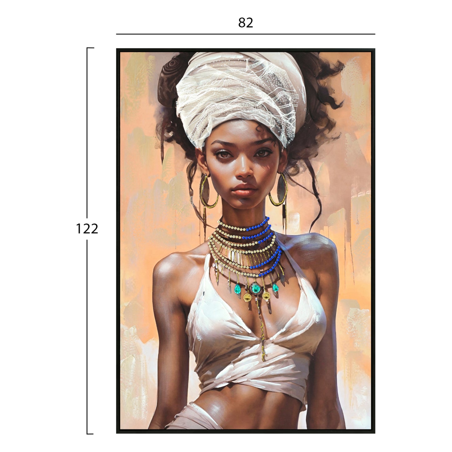 Wall Painting Black PS Frame Printed Canvas - 82x122cm.