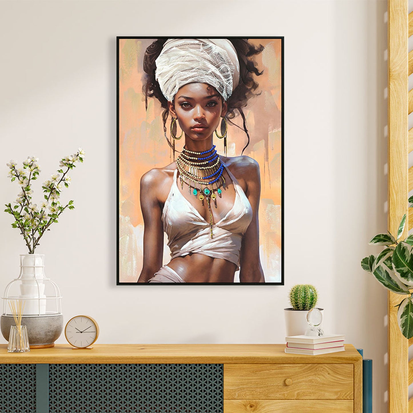 Wall Painting Black PS Frame Printed Canvas - 82x122cm.